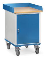 Fetra fetra 2445 Tafel en kabinetwagen Staal Poedercoating Laadvermogen (max.): 150 kg Stralend blauw (RAL 5007)