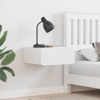 Wandbevestigde nachttafel met lade Wandgemonteerd Wit 39 x 34 x 16.5 cm