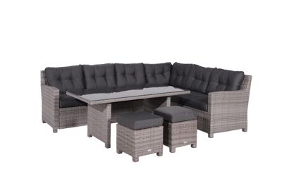 Blue bird lounge-diningset - 5-delig - rechts - organic grey - reflex black- - - Garden Impressions
