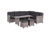 Blue bird lounge-diningset - 5-delig - rechts - organic grey - reflex black- - - Garden Impressions