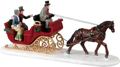 Lemax scenic sleigh ride kerstdorp tafereel Caddington Village 2023