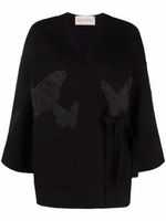 Valentino Garavani veste cache-cœur à broderies - Noir