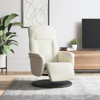 Fauteuil met voetensteun verstelbaar fluweel crmekleurig