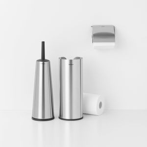 Brabantia ReNew toiletaccessoires, set - toiletborstel met houder, toiletrolhouder en reserverolhouder - Matt Steel