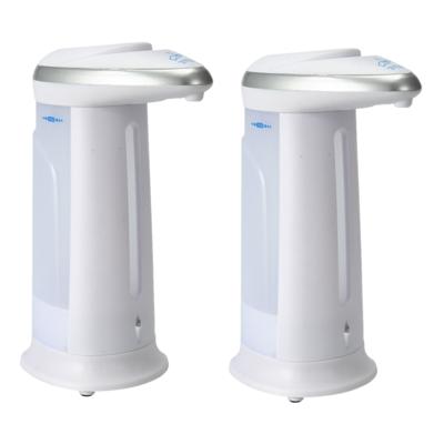 Excellent Houseware Zeeppompje/dispenser - 2x - met sensor - wit - 330 ml - navulbaar - keuken/badka