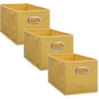 Set van 3x stuks opbergmand/kastmand 7 liter geel linnen 31 x 15 x 15 cm