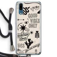 Good vibes: Huawei P20 Transparant Hoesje met koord