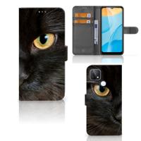 OPPO A15 | Telefoonhoesje | Met pasjeshouder | Zwarte Kat