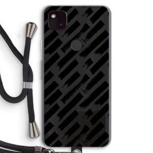 Zwarte vegen: Pixel 4a 5G Transparant Hoesje met koord