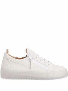 Giuseppe Zanotti baskets Gail à effet peau de serpent - Blanc