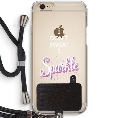 Sparkle quote: iPhone 6 / 6S Transparant Hoesje met koord
