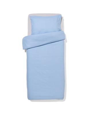 HEMA Dekbedovertrek 140x200/220cm flanel strepen lichtblauw (lichtblauw)