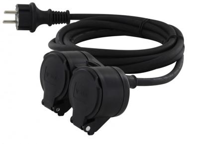 Enzo Chacon verlengsnoer rubber tweeweg 3x1,5qmm 10m - 1167145