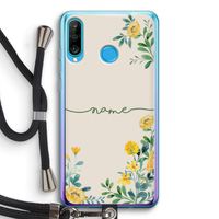 Gele bloemen: Huawei P30 Lite Transparant Hoesje met koord