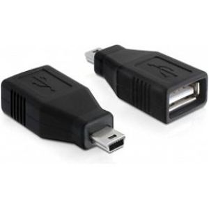 DeLOCK 65277 tussenstuk voor kabels mini USB USB 2.0-A Zwart