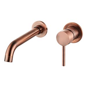 Wastafelkraan SaniClear Copper | Inbouw | Mengkraan | Incl.Inbouwdeel | Rond | Geborsteld koper