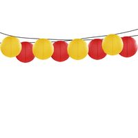 Feest/tuin versiering 8x stuks luxe bol-vorm lampionnen rood en geel dia 35 cm