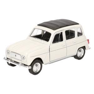 Modelauto Renault 4 - wit - 11 cm - schaalmodel auto - schaal 1:34 - pull-back