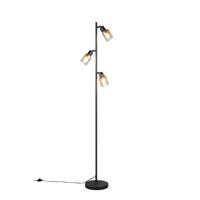 Trio VloerlampCadiz 3-lichts amber glas - R41783032