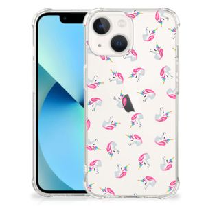 Doorzichtige Silicone Hoesje voor iPhone 13 mini Unicorns