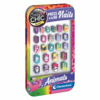 Clementoni crazy chic press & go nagels - dieren