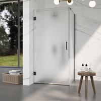 Fortifura Galeria Douchecabine - 90x80x200cm - scharnieren - deurgreep - vlak - gesatineerd veiligheidsglas - Geborsteld gunmetal PVD (Antraciet) SW1122553/SW1122563/SW797907/SW797925