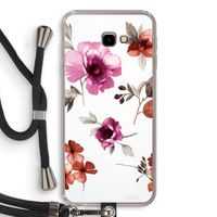 Geschilderde bloemen: Samsung Galaxy J4 Plus Transparant Hoesje met koord Geschilderde bloemen: Samsung Galaxy J4 Plus Transparant Hoesje met koord
