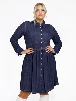 Yoek Jurk met zakken DENIM | Blauw | Maat 54/56