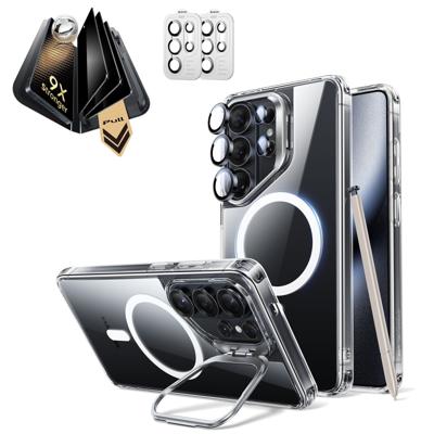 Galaxy S26 Ultra Bundle Classic Hybrid Magnetic Case (Stash Stand) and Armorite® Pro Privacy Screen Protector - Clear