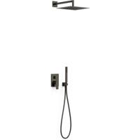 Regendouche set Tres Project | Inbouw | Mengkraan | 2-weg | Vierkant | Zwart metallic