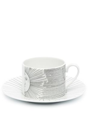 Fornasetti lot tasse-assiette Solitario - Blanc