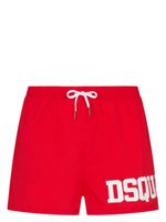 DSQUARED2 short de bain à logo imprimé - Rouge