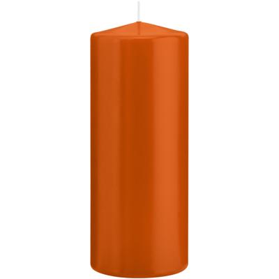 Cilinderkaars/stompkaars - oranje - 8 x 20 cm - 119 branduren