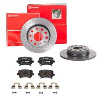 Remmenset, remschijf BREMBO, Remschijftype: Geperforeerd, Inbouwplaats: Achteras: , u.a. für VW, Skoda, Audi, Seat - thumbnail