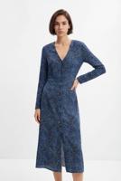 Midi-overhemdjurk bloemen - BLUE - M