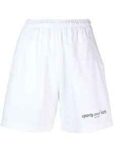 Sporty & Rich short de sport en coton à logo imprimé - Blanc