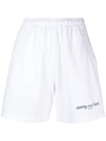 Sporty & Rich short de sport en coton à logo imprimé - Blanc - thumbnail