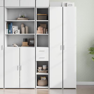 Hoge kast 30x42,5x185 cm bewerkt hout wit