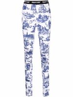 Philipp Plein legging brodé à taille haute - Bleu