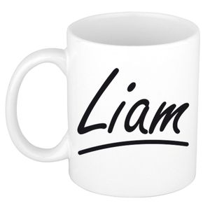 Naam cadeau mok / beker Liam met sierlijke letters 300 ml