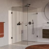 BRAUER Void Carving Douchecabine - 90x140x200cm - draaideur - glascoating - omkeerbaar - helder glas - geborsteld gunmetal PVD GS-VOCC1H90140200GM