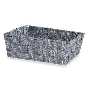 Kast/badkamer opbergmandjes - zilvergrijs - 24 x 20 x 8 cm - opbergmanden