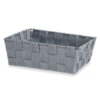 Kast/badkamer opbergmandjes - zilvergrijs - 24 x 20 x 8 cm - opbergmanden
