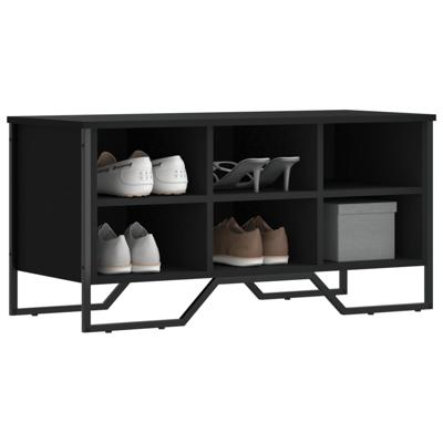 VidaXL Schoenenkast 90x38x45,5 cm bewerkt hout zwart