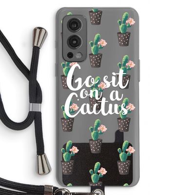Cactus quote: OnePlus Nord 2 5G Transparant Hoesje met koord