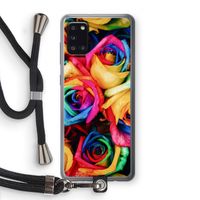 Neon bloemen: Samsung Galaxy A31 Transparant Hoesje met koord