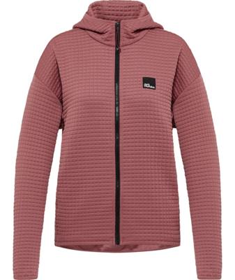 Jack wolfskin Mogari Hooded Fz Fleece Dames Mineral Red S