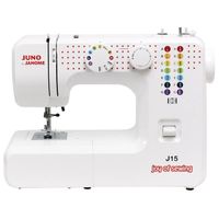 Hanome Juno J15 naaimachine - wit/rood - 15 steken - thumbnail
