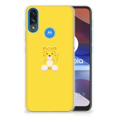 Motorola Moto E7/E7i Power Telefoonhoesje met Naam Baby Leopard Motorola Moto E7/E7i Power Telefoonhoesje met Naam Baby Leopard