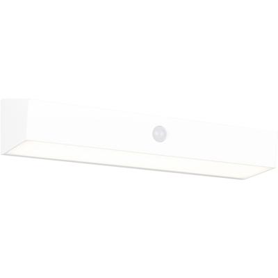 LED Tuinverlichting - Trion Phaze - Wandlamp Buitenlamp - 1 Lichtpunt van 6 Watt - Natuurlijk Wit 4000K - Schemeringsensor - Bewegingssensor - IP44 - Wit - Kunststof